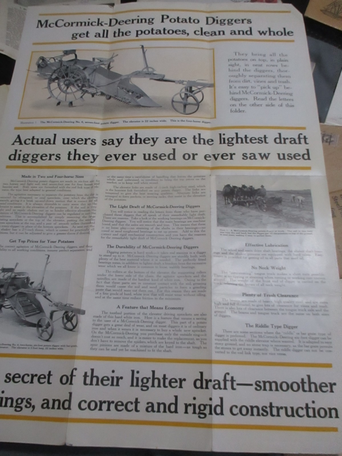 McCormick Deering Potato Diggers Mailer Sales Brochure