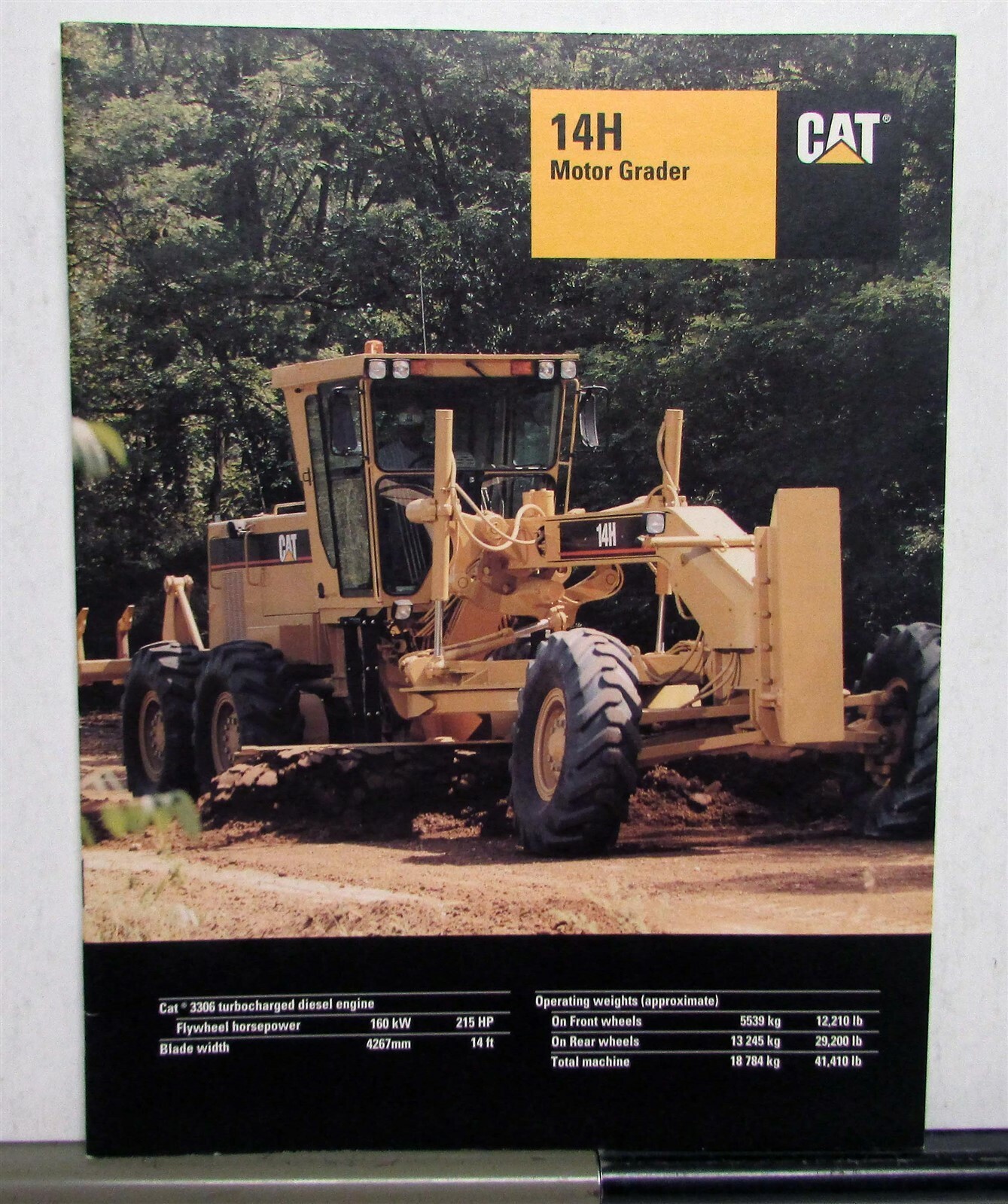 1995 Caterpillar 14H Road Motor Grader Specifications Construction Sale Brochure