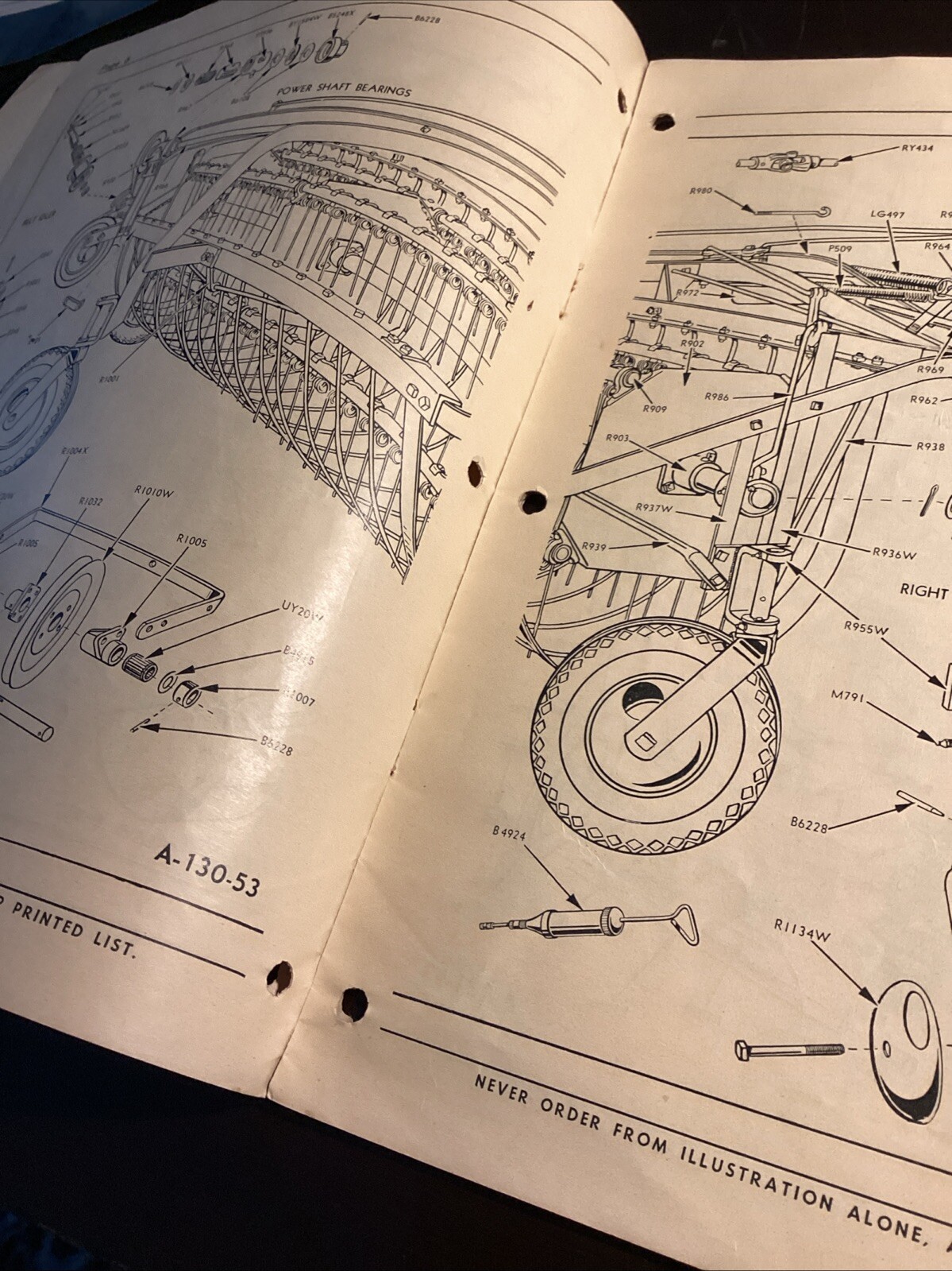 cockshutt farm Equipment side delivery rake parts list Vintage Illustrations