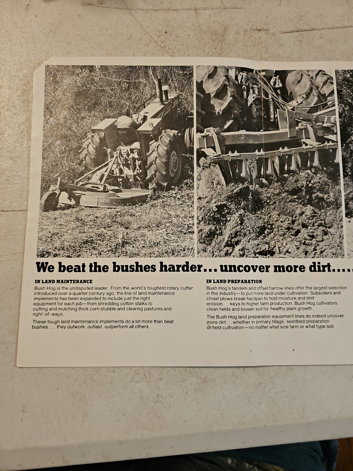 Vintage Bush Hog The Product Line Sales Brochure. Mowers