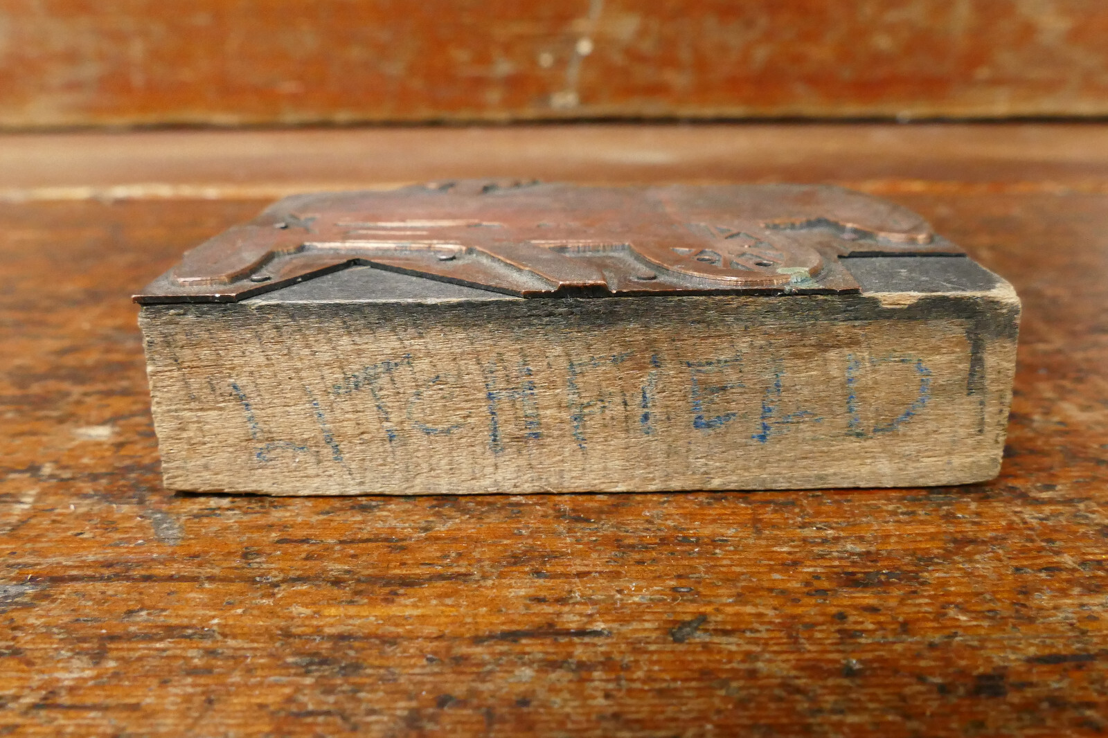 Antique 1880s/1890s Farm Implement Hay Wagon Advertising Copper Printers Block