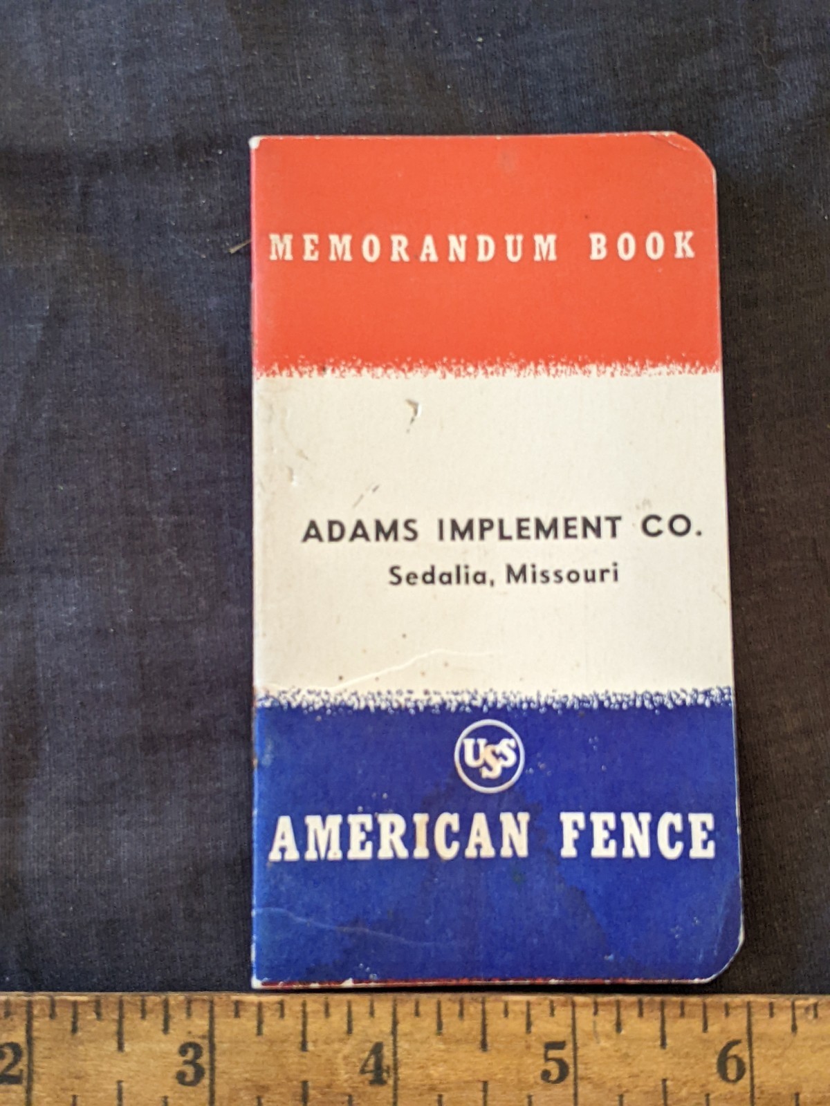 1943-43 Adams Implement pocket note book. Sadelia Missouri