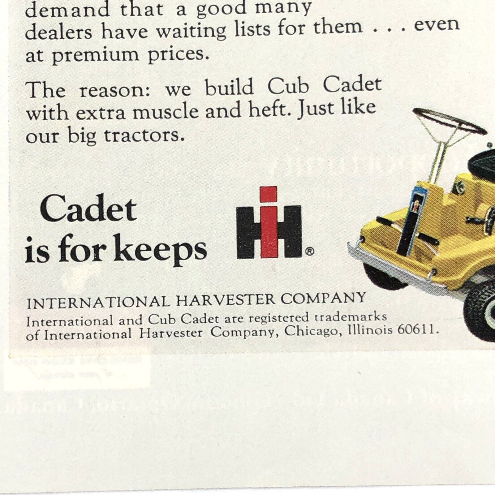 Vintage Cub Cadet Lawn Garden Tractor and the World of Amway of Canada Print Ad