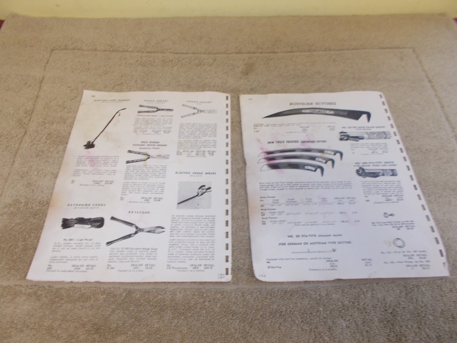 VTG 1950s AD PRICE TRUETEMPER SHEARS PRUNERS KEYSTONE SCYTHES TOOL GARDEN