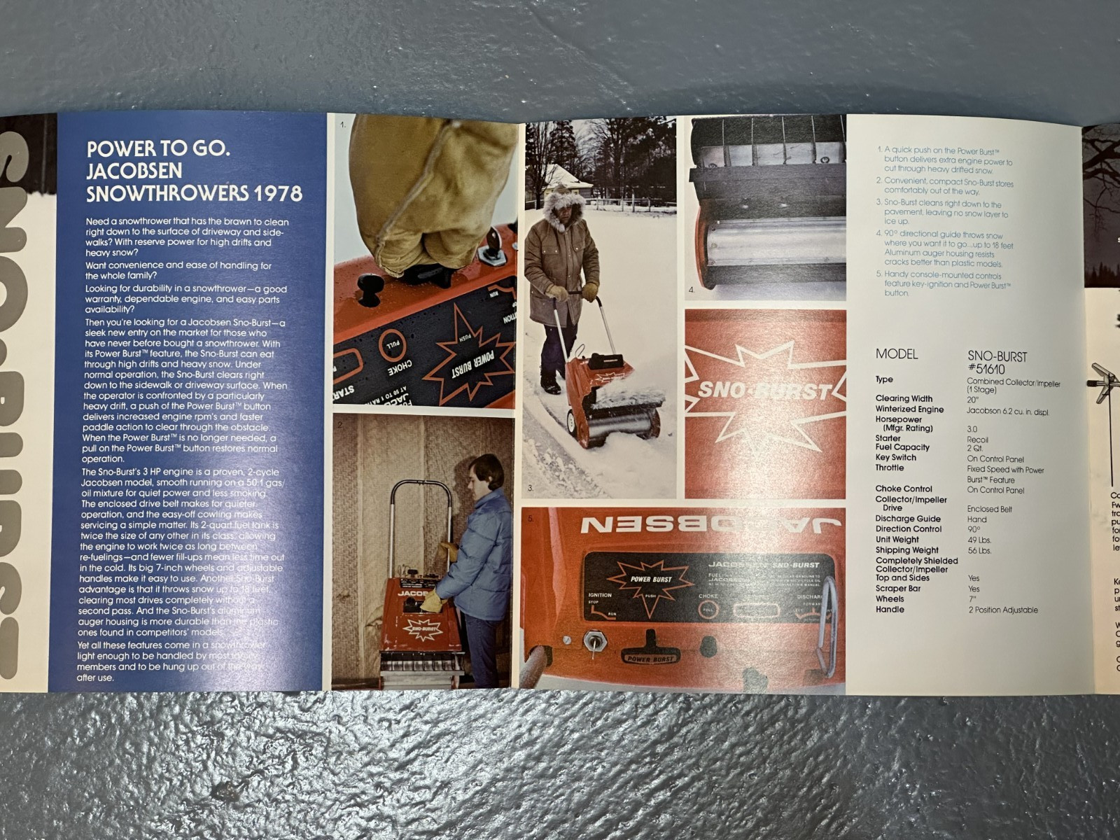 1978 JACOBSEN SNOW THROWERS Blowers PENGUINS Advertising Brochure