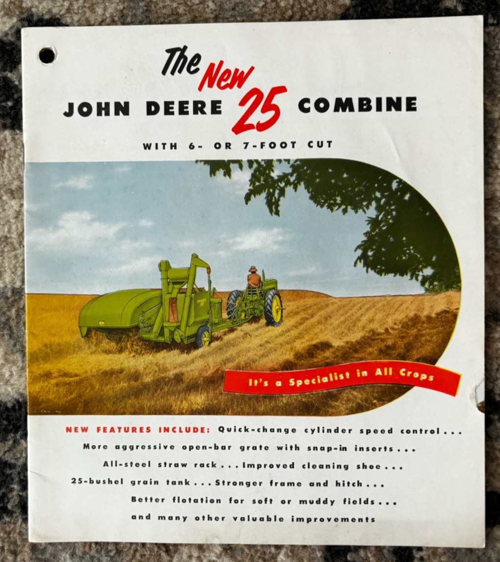 John Deere 25 Combine For 1953 Brochure DCPA26