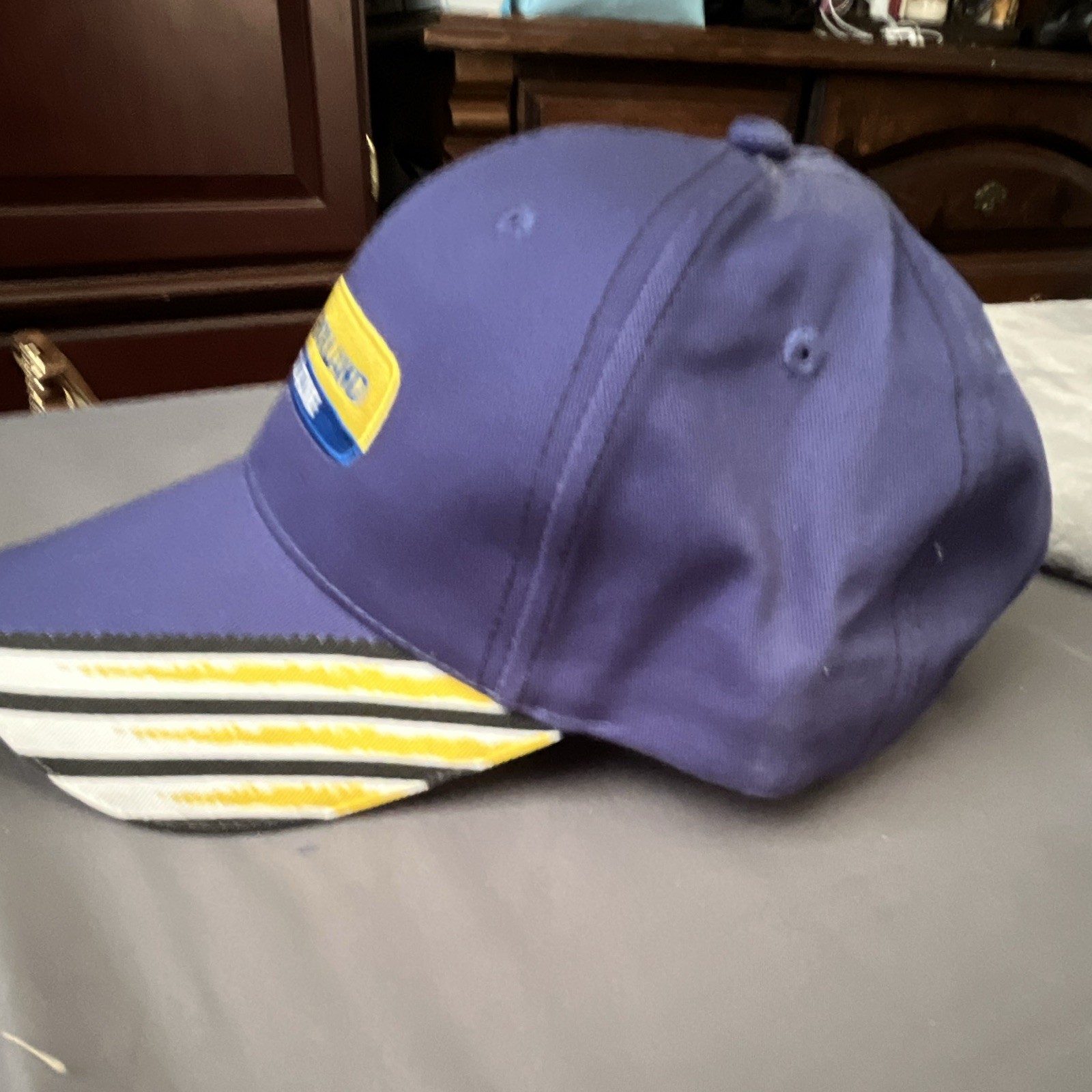 New Holland Agriculture Blue Cap Hat with Yellow Logo, White Accents