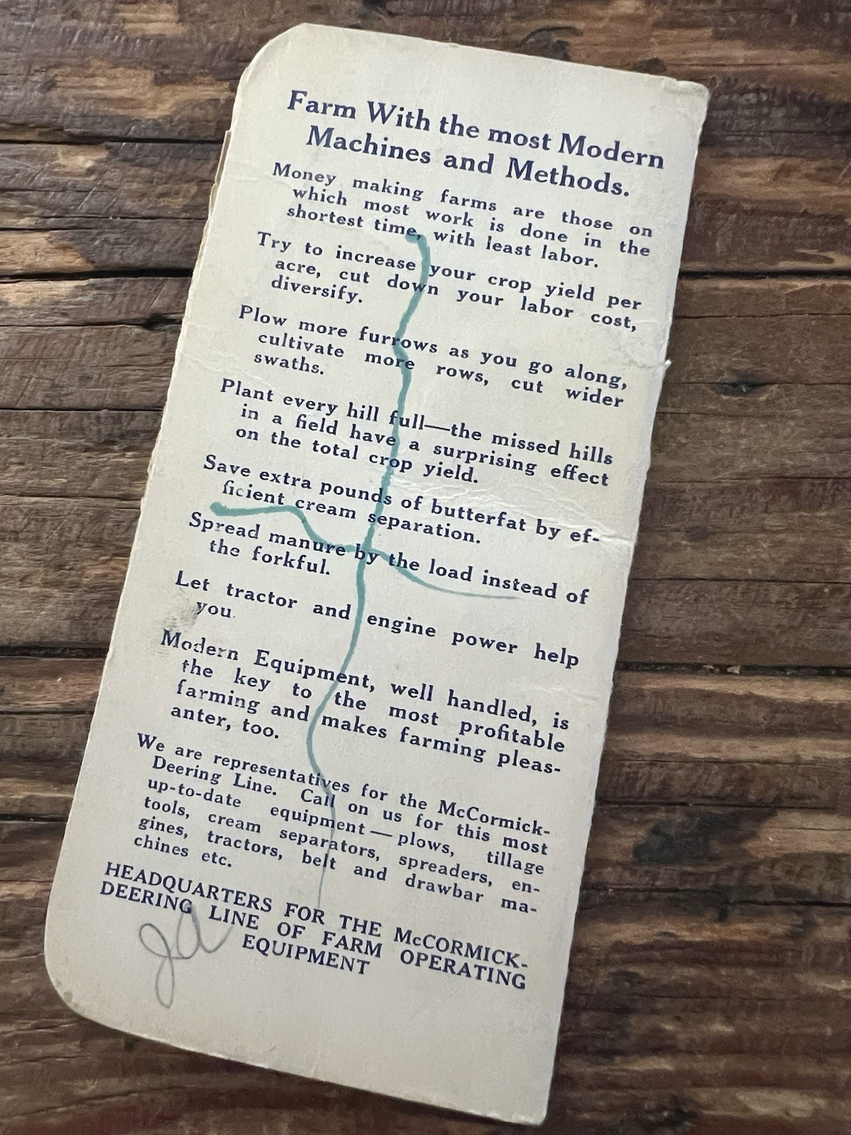 Vintage McCormick-Deering Farm Machines & Implements Advertising Notepad