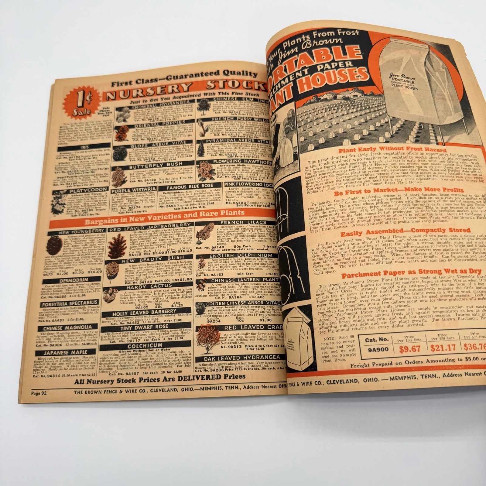 JIM BROWN&rsquo;S 1935 BARGAIN BOOK – THE BROWN FENCE & WIRE CO.- Catalog
