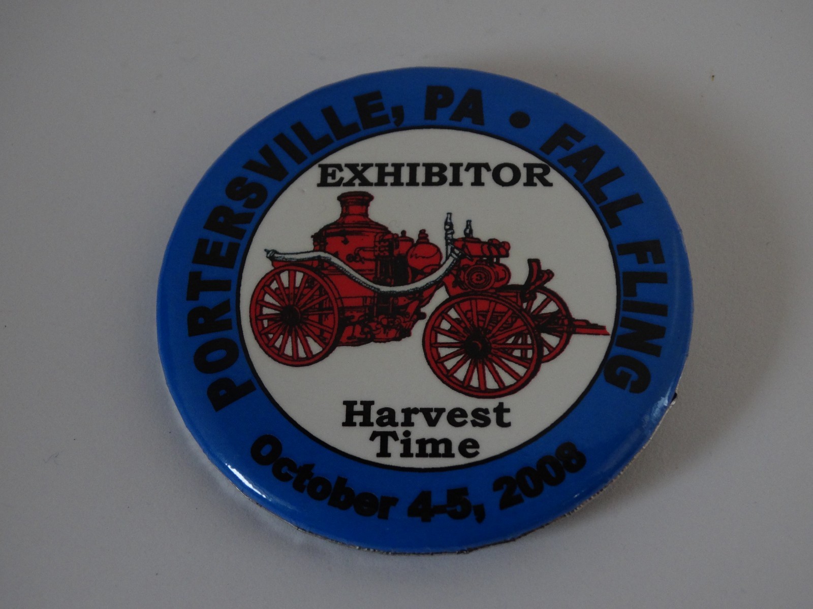 Portersville, pa fall fling october 2008 harvest time exhibitor button pin