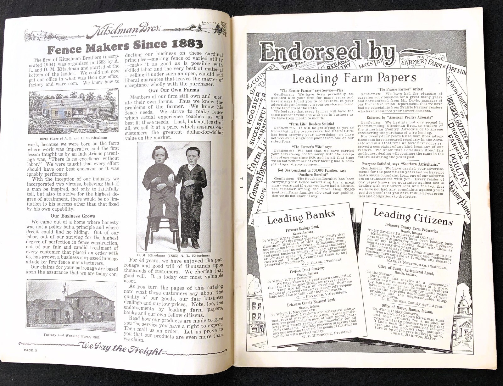 KITSELMAN BROS 1927 CATALOG MUNCIE IND FARM FENCING W ENVELOPE & ORDER BLANK