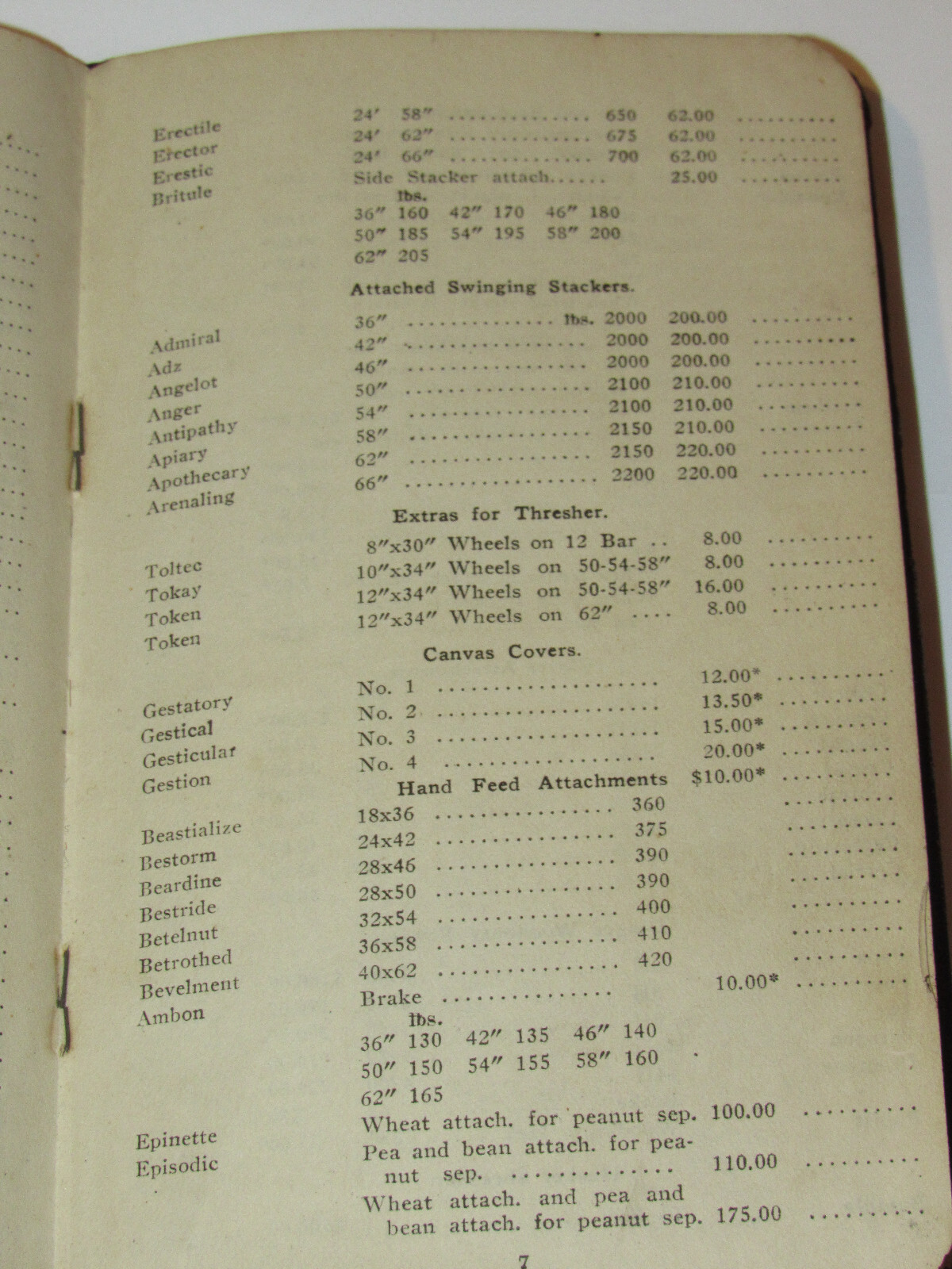 VINTAGE 1913 J. I. CASE THRESHING MACHINE CO PRICE LIST! SALESMAN&rsquo;S COPY! JI