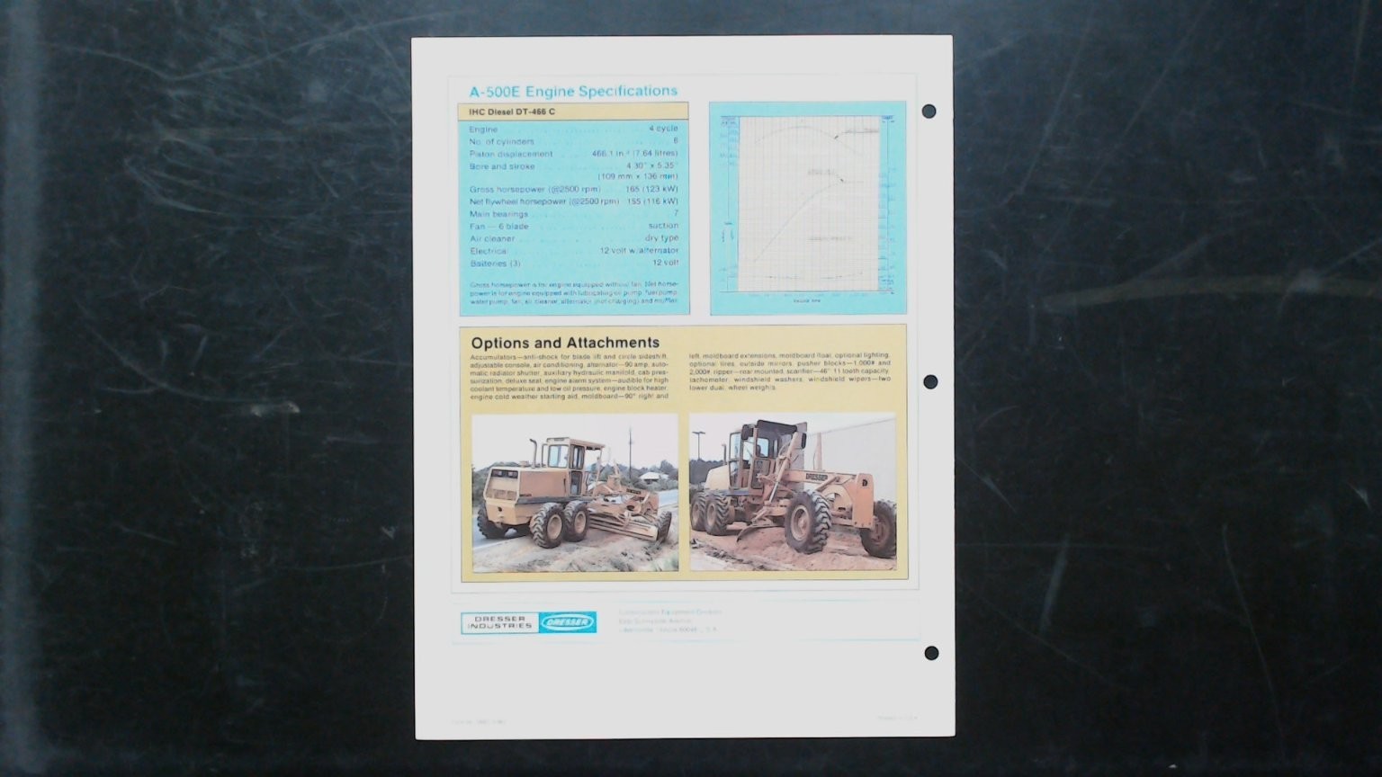 Dresser A-500E Articulated Motor Grader Vintage Brochure 1970s
