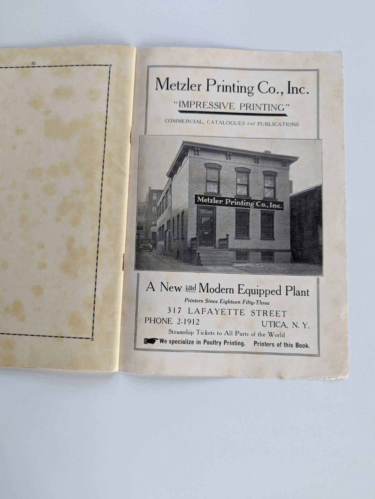 1928 Greater Utica NY Poultry Show Farm Advertising Book Entry Forms