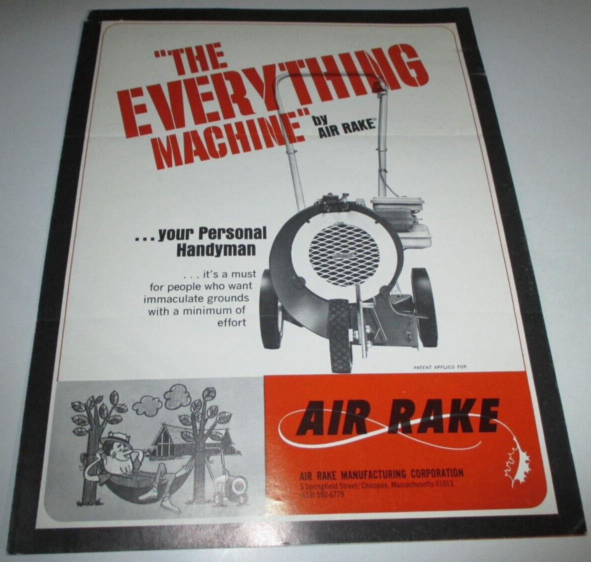 LOT OF 3 AIR RAKE SALES BROCHURES Vacuum & Air Rake literature advertising