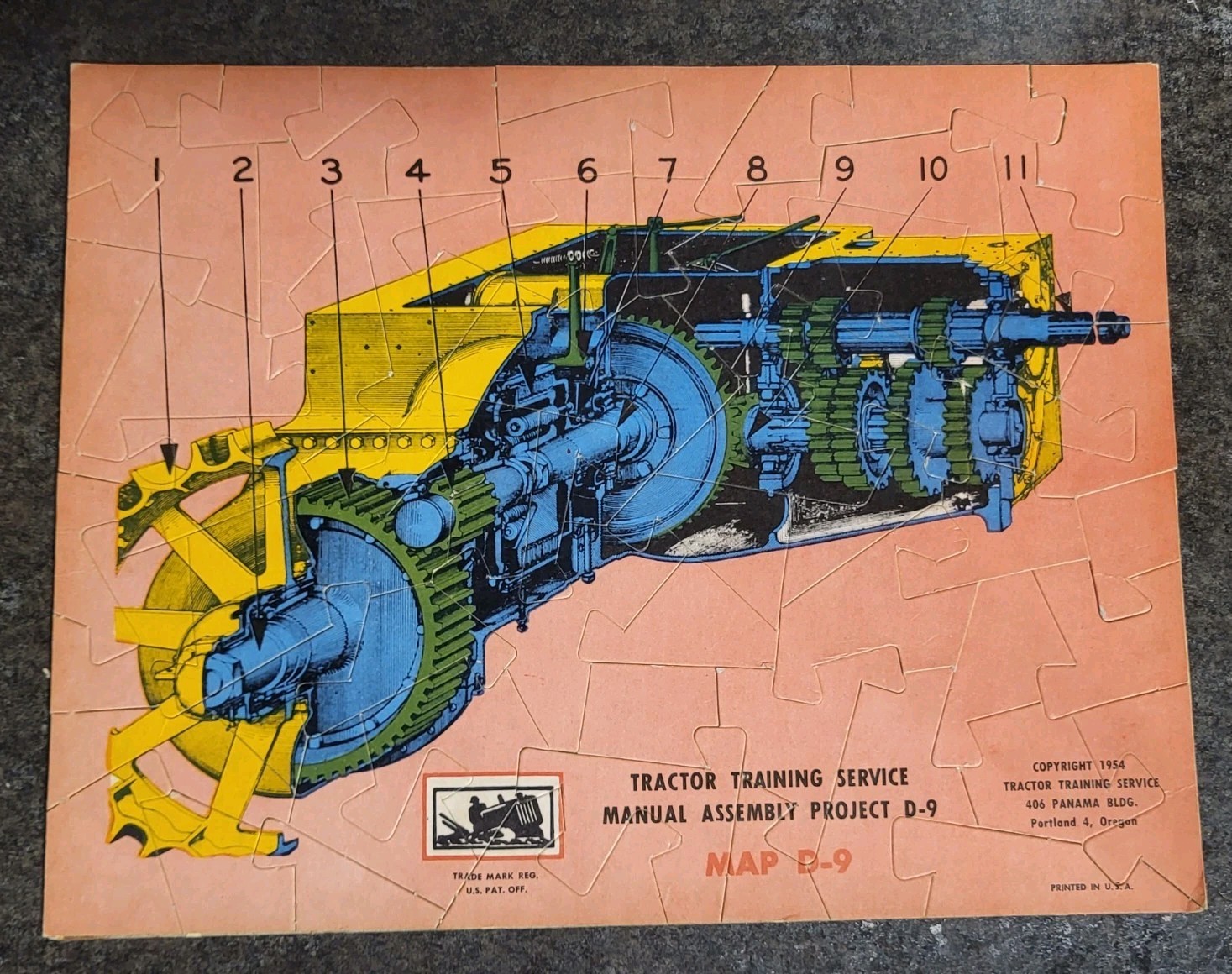 1954 Tractor Training Aid Service Repair Assembly Puzzle D-9 EXCELLENT COND