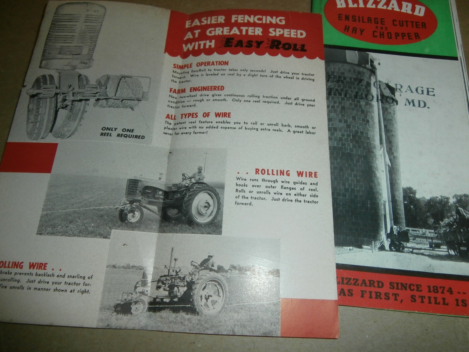 Vintage Farm Equipment Brochures Blizzard Ensilage Cutter Easy Roll Wire Winder