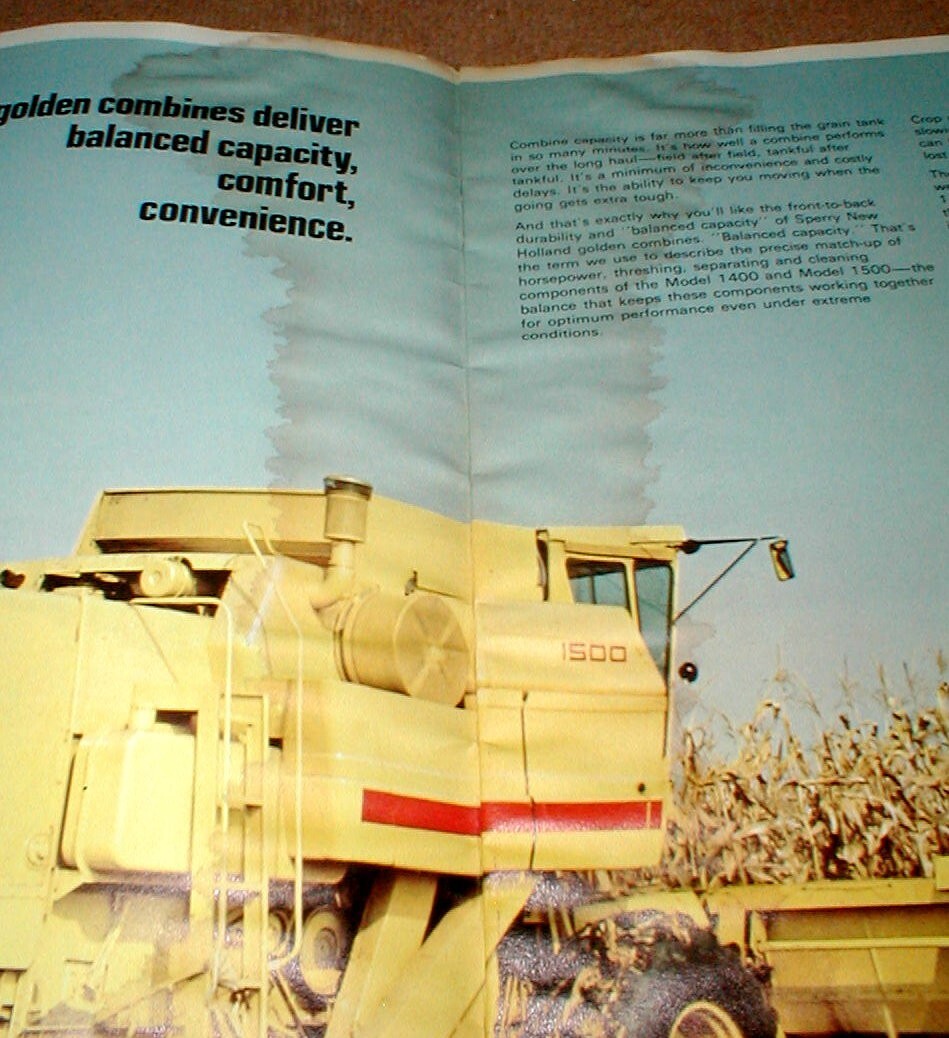 Sperry New Holland Corn Combine 1974 Full Color 16 Page Dealer Brochure