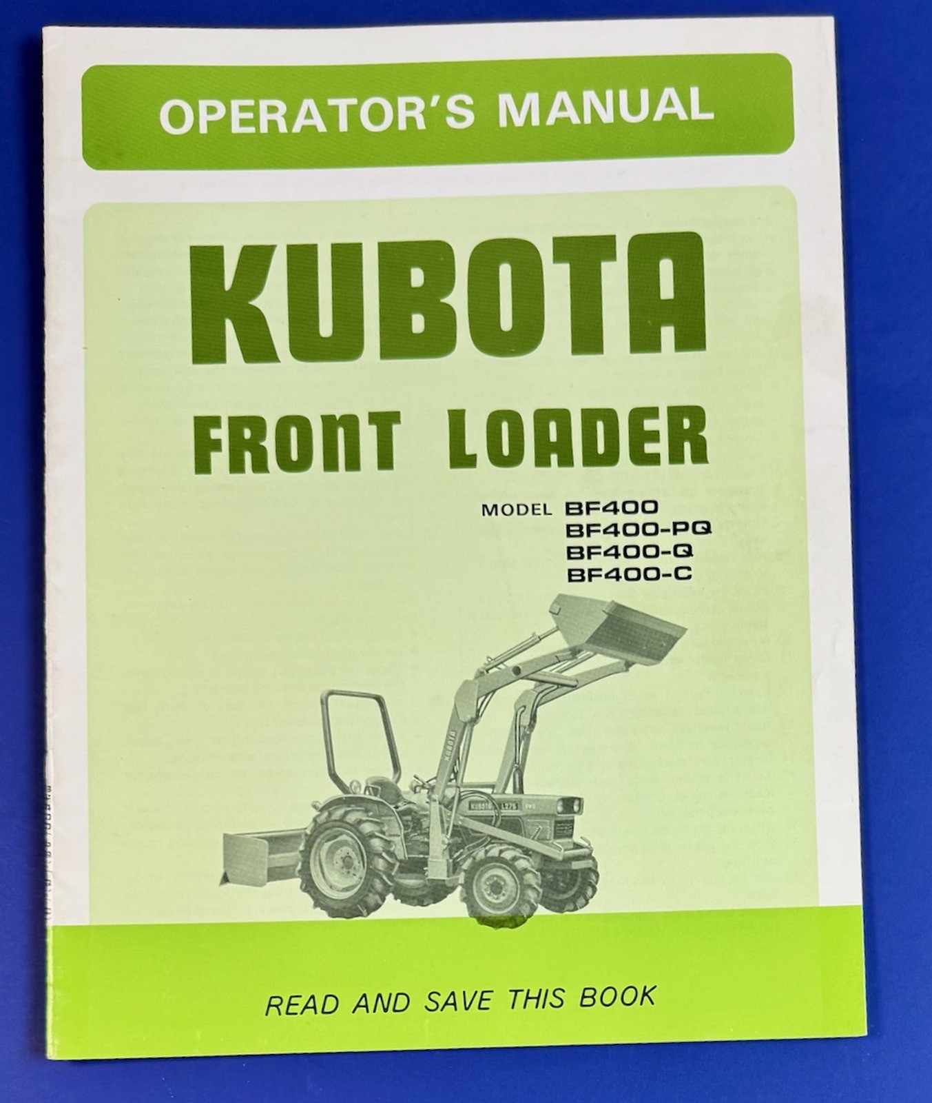 KUBOTA Operator’s Manual Front Loader BF400 BF400-PQ BF400-Q BF400-C