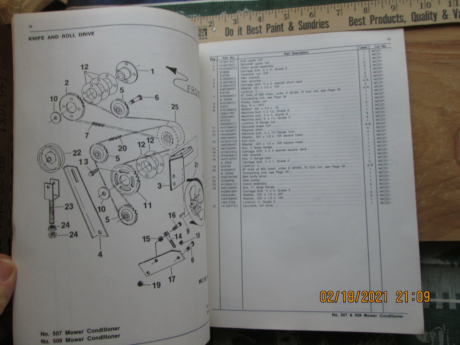 avco new idea repair parts list mower conditioners no. mc 25 1983