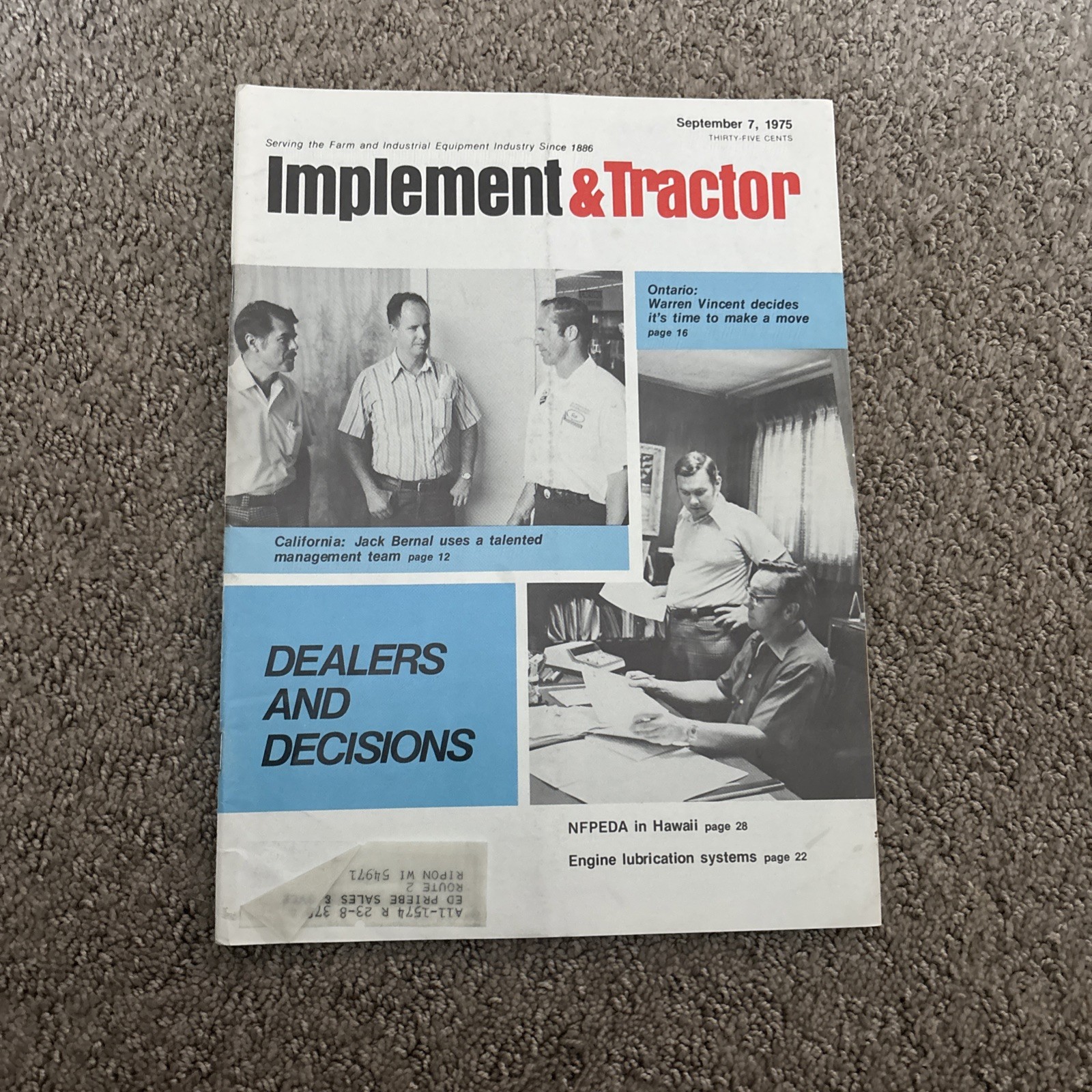 Implement & Tractor Magazine Sept. 7, 1975 Farming Agriculture Vintage Ads JH