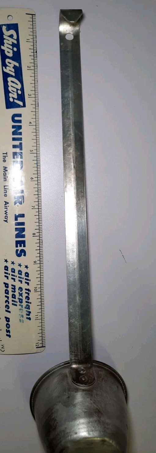 Vtg Dow Chemical Metal Measuring Dip Ladle Long Handle Aluminum Fertilizer 8 Oz