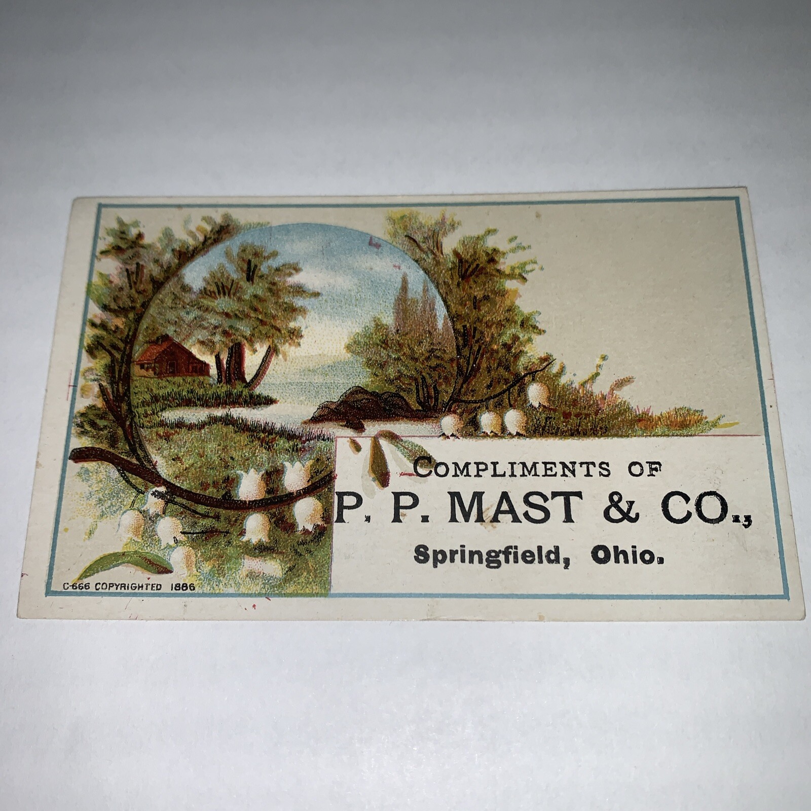 Vintage Advertising Card P.P. Mast & Co Farming Equipment Fort Atkinson Stamp