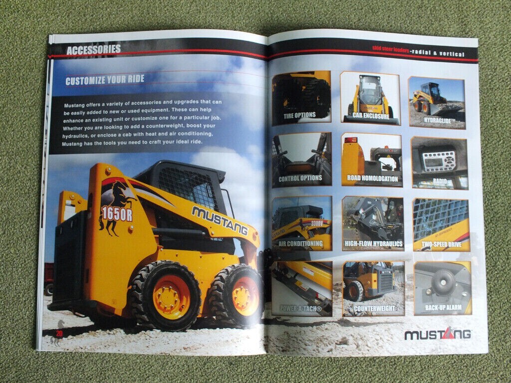 MUSTANG Skid Steer Loaders 1350R – 4000V Models Brochure Prospekt 2015
