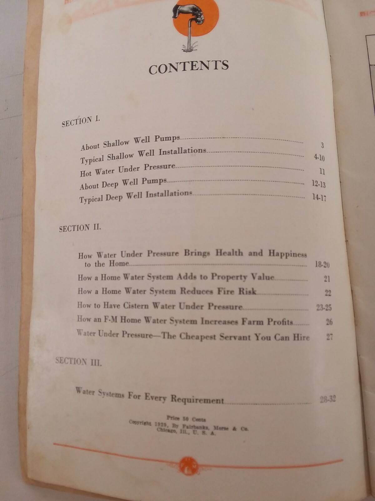 1929 Fairbanks Morse Home Water service catalog pamphlet vintage Lose page&rsquo;s