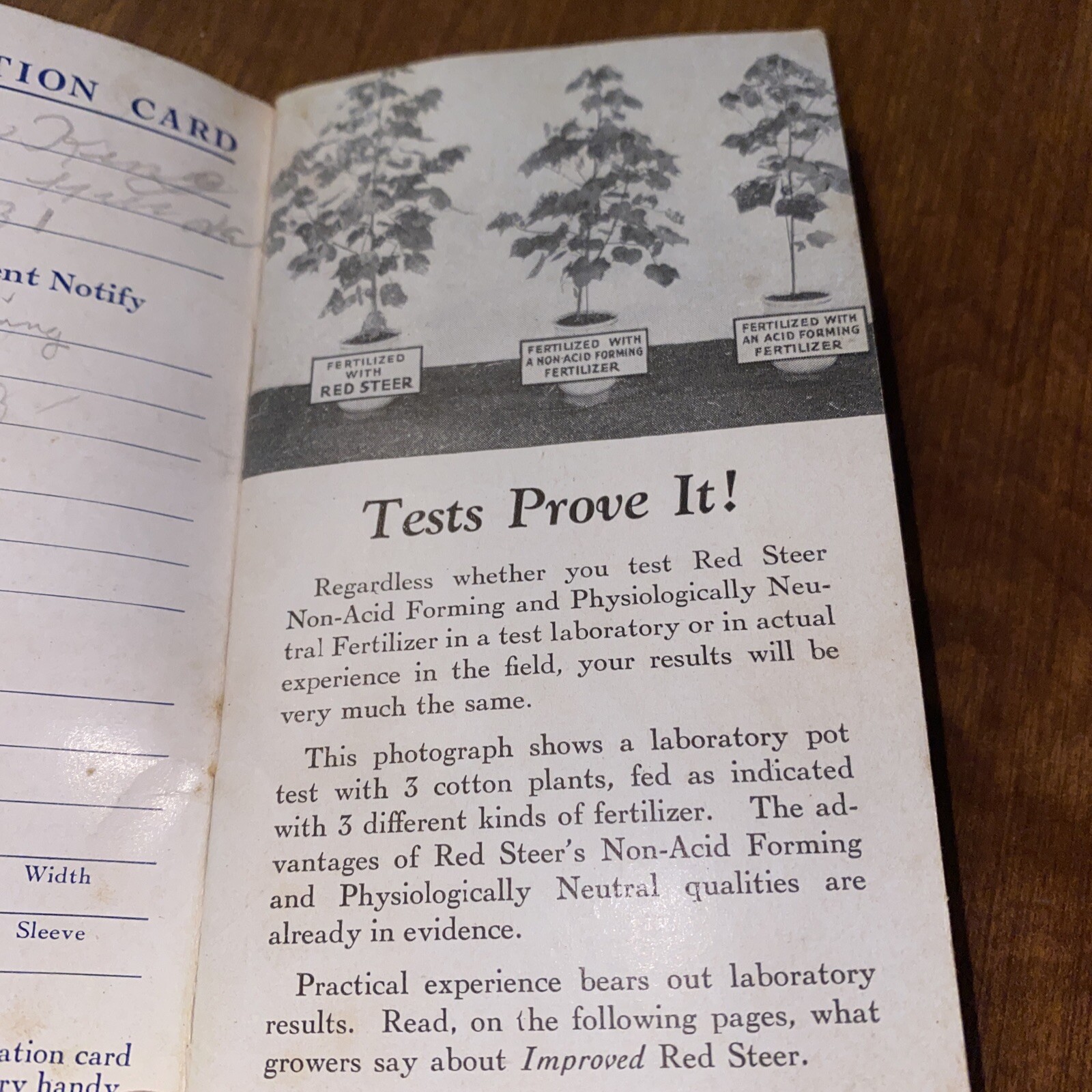 Vintage 1945 Swift&rsquo;s Red Steer Brand Fertilizers Advertising Memo Book Notepad