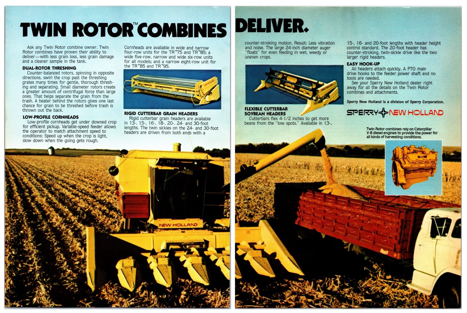 1982 New Holland Combines – Original Print Ad (16in x 11in) Advertisement