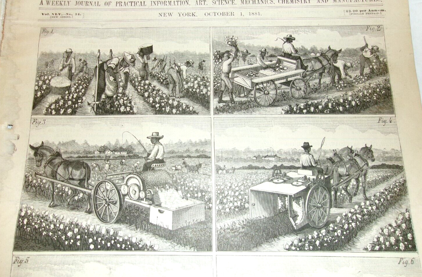 1881 AFRICAN AMERICAN WORKERS COTTON AGRICULTURE INVENTIONS ETC