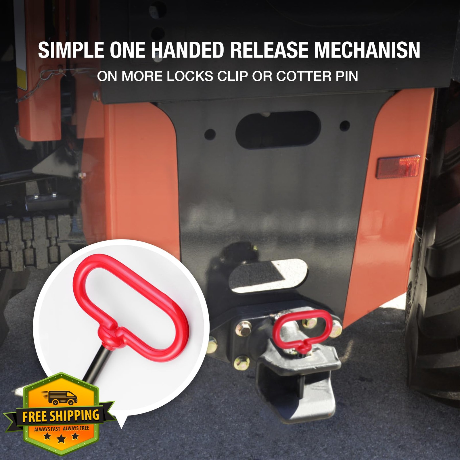 Jamiikury Trailer Hitch Pin 3/8 x 4 Inch Red