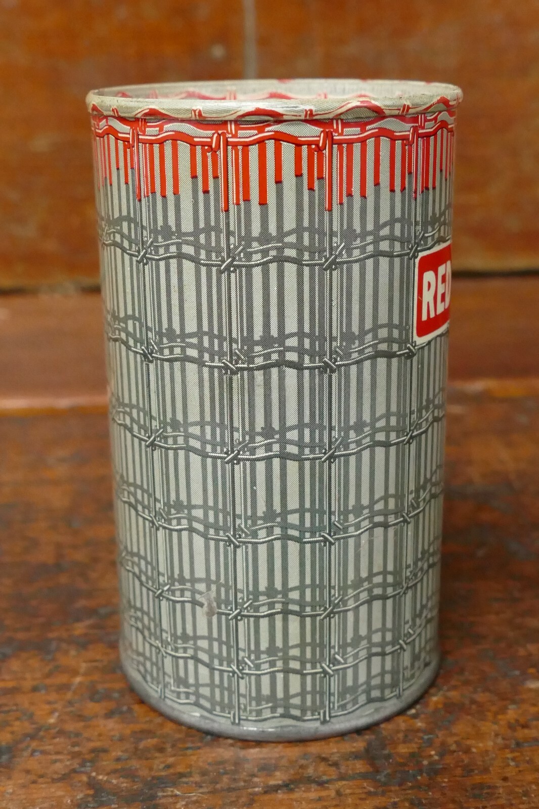 Vintage 1950s RED BRAND Barbed Wire – Wire Fence Promo Advertising Tin Coin Bank