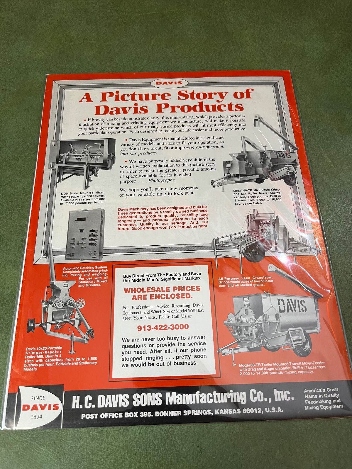 Vintage Davis Farm Equipment Story/Brochure