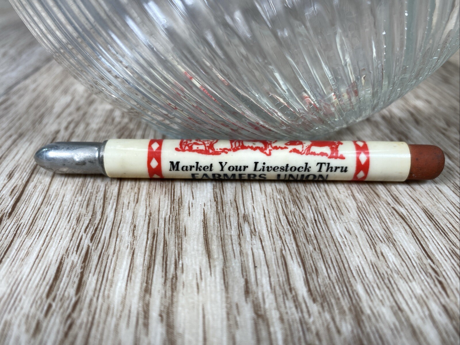 Vintage Farmers Union Livestock Bullet Pencil St. Paul Sioux Falls West Fargo