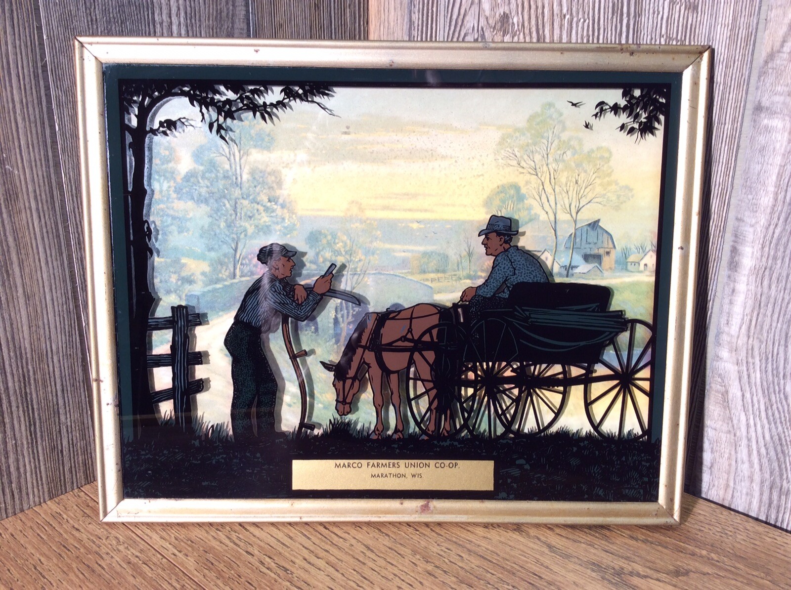 Vintage Farmers Union CO-OP Marathon Wi Advertising Promo Picture Box Pic B5