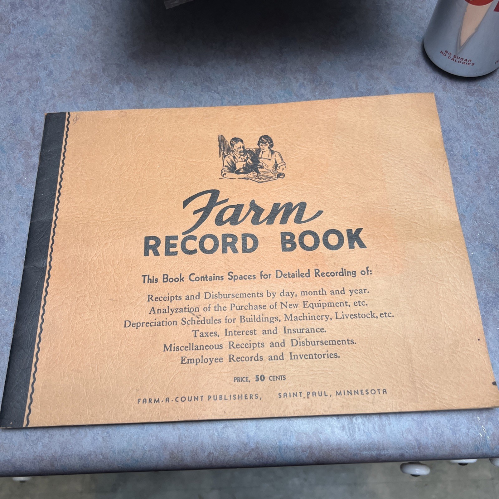 Vintage 1942 Farm Record Book Saint Paul, Minnesota
