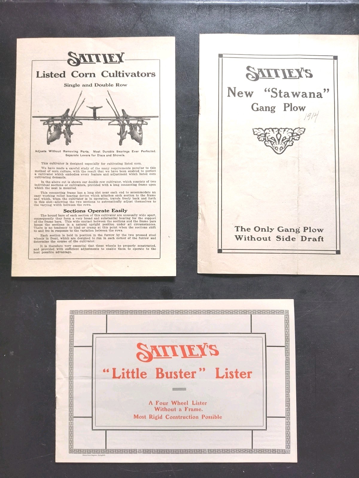 1910s Racine Sattley Farm Plow, Cultivator Lister Sales Brochure Advertising