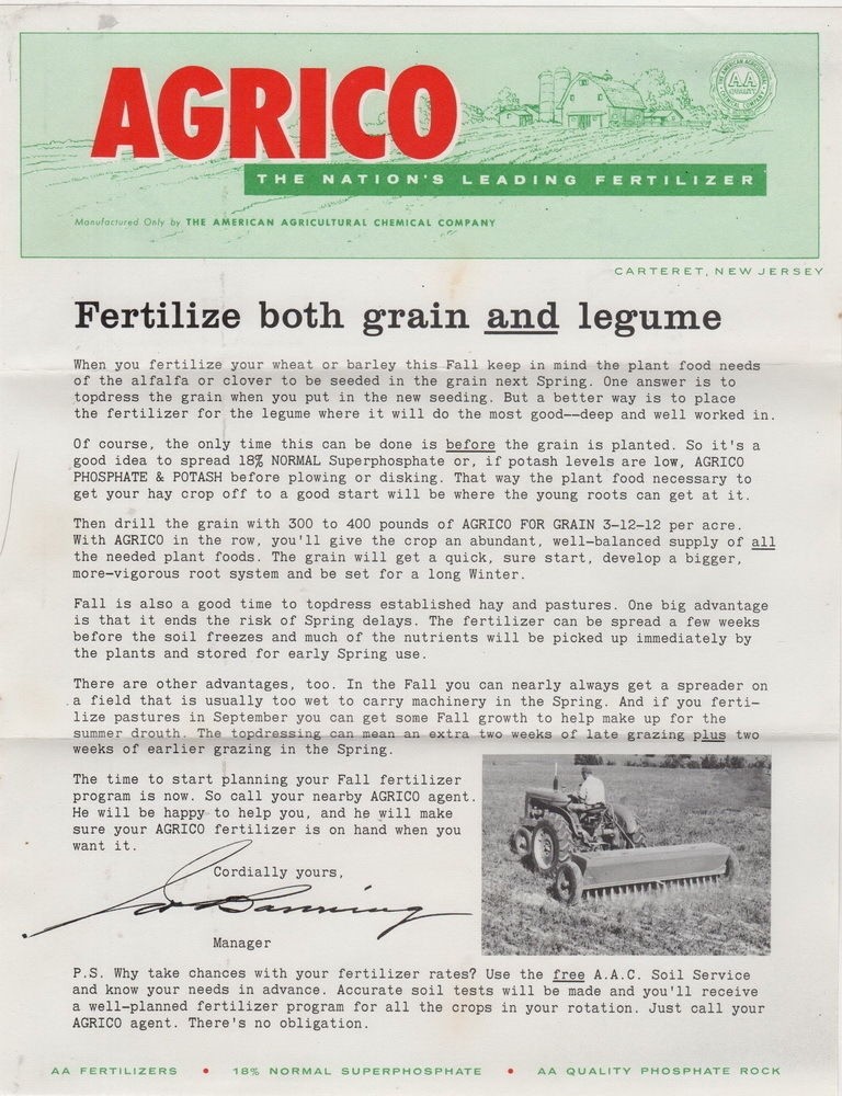 1957 Add Packet For American Agricultural Chemical Company