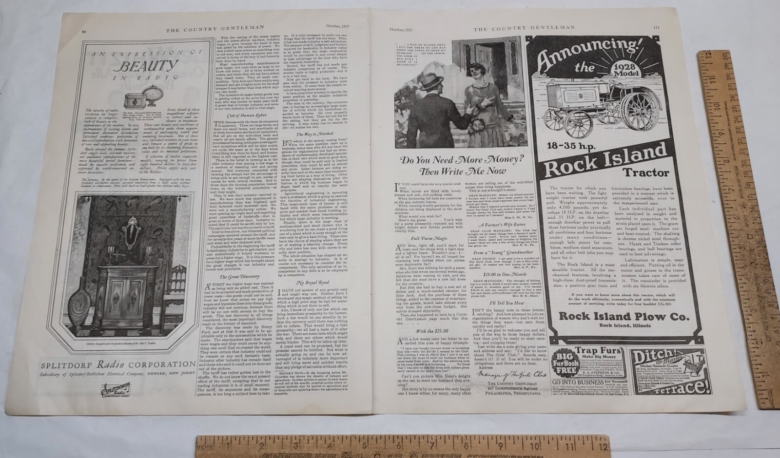 1927 – 18-35 h.p. ROCK ISLAND TRACTOR / Rock Island Plow Co. – magazine ad