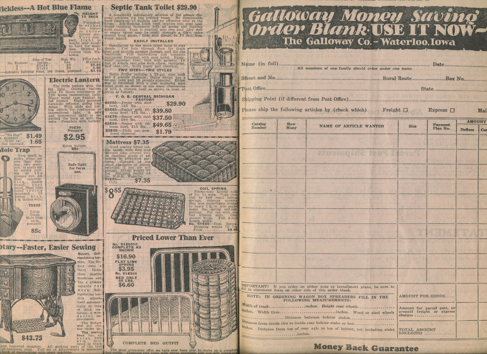 1931 Galloway&rsquo;s Bargain Direct from Factory to Farm Farming Catalog Waterloo IA