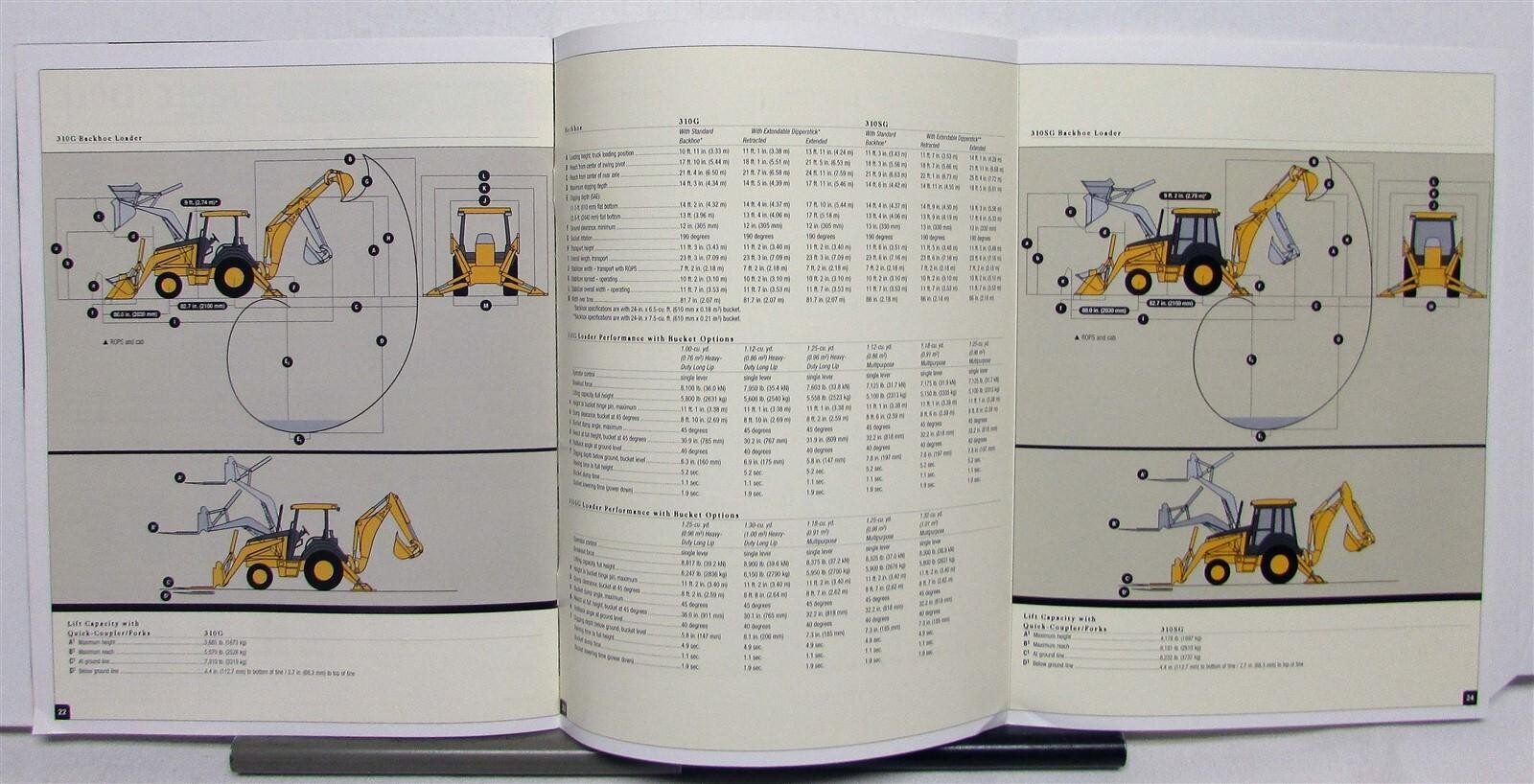 2003 John Deere 310G 310SG Backhoe Construction Diagrams Sales Brochure