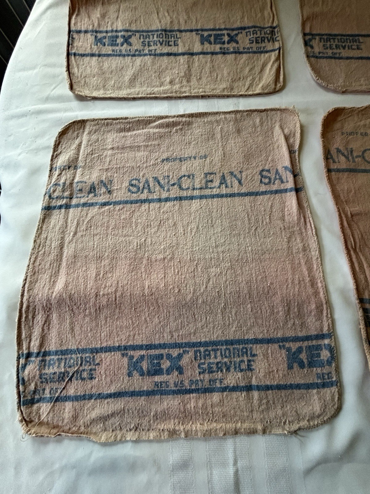 Lot 4 Vtg SHOP RAGS KEX National Service SANI CLEAN Cleaning Towel CAR MECHANIC