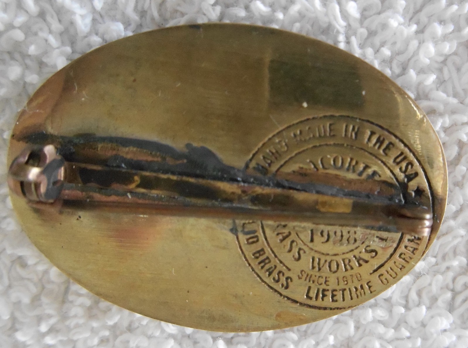 Cast Iron Seat Collectors Association 25th Anniversary pin 1973 to 1998 (Brass)