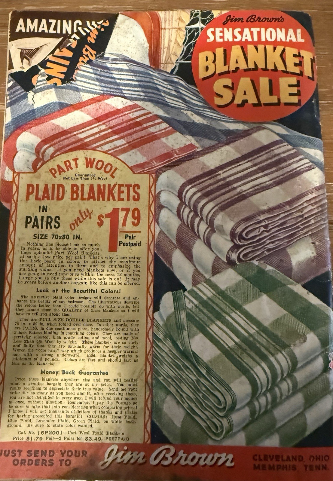 1938 Jim Brown’s Fall Winter Bargain Catalog Cleveland OH Antique