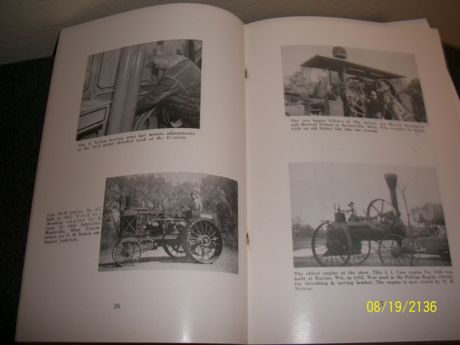 WMSTR ROLLAG STEAM THRESHERS SOUVENIR BOOK 1958
