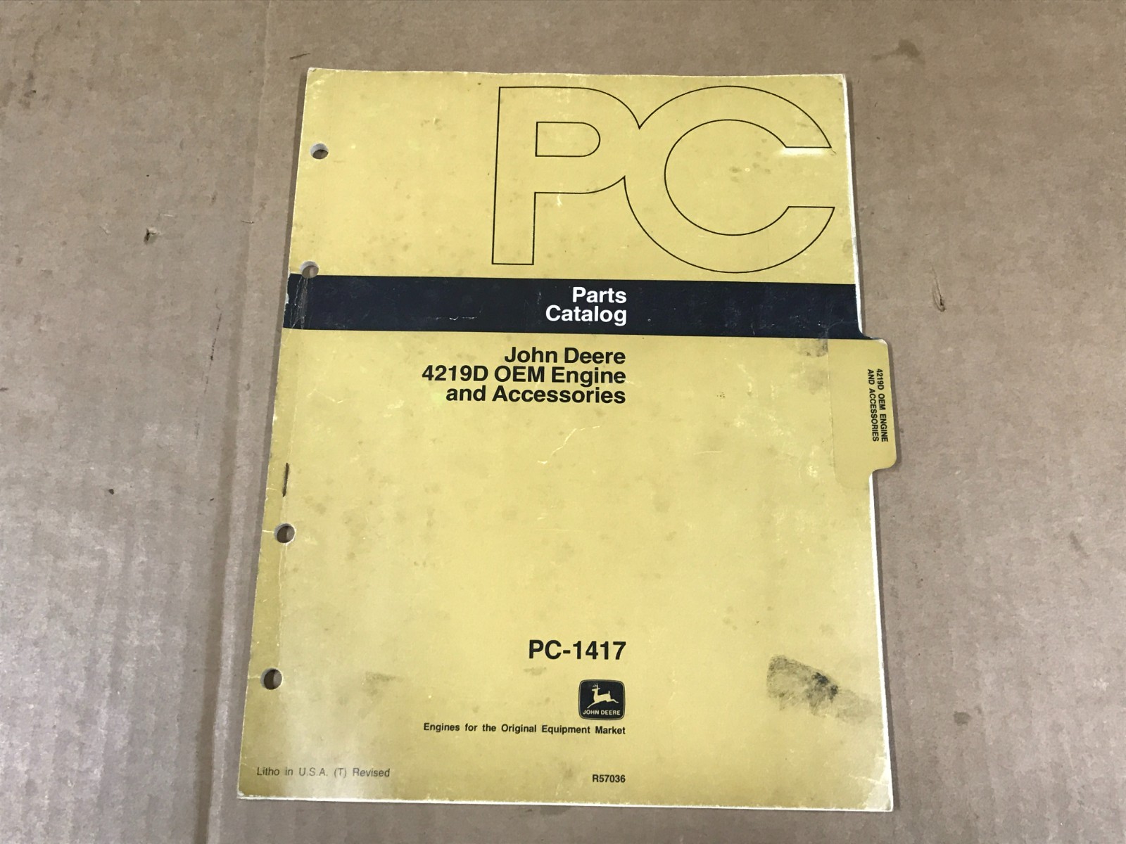 Vintage John Deere 4219D OEM Engine & Accessories Parts Catalog