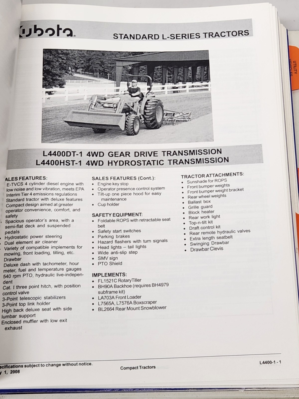 2008 Kubota New Product Guide Dealer Binder Catalogs Brochures Specs