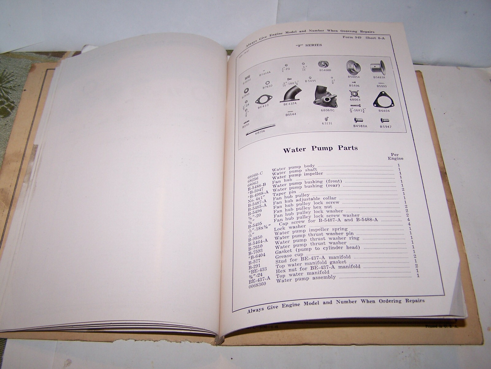 WAUKESHA FC Tractor Engine Power Unit Parts Book List Hit Miss Gas Engine Steam